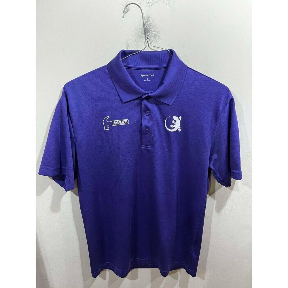 Hammer Bowling Polo Men's Size S Purple Polo 1/4 Button Up Gecko Athleisure